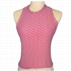 Zobha Millie Tank Textured Racerback Top Pink Size S NWT